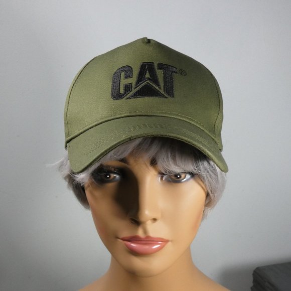 Caterpillar - CAT logo ball cap Army green with black logos - Picture 7 of 9